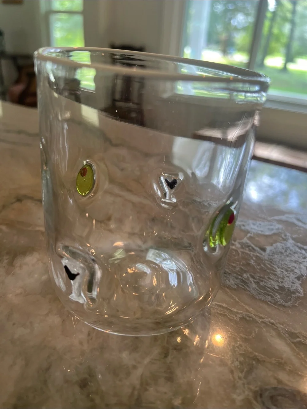 Anthropologie Icon Juice Glass – Martini Olive Cocktail Glass